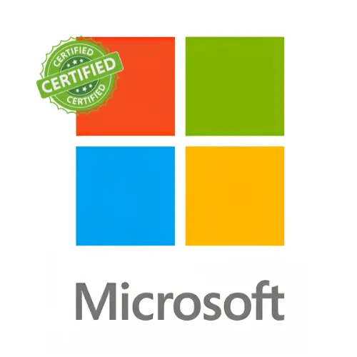Official Microsoft Certified logo indicating course alignment with global industry standards
