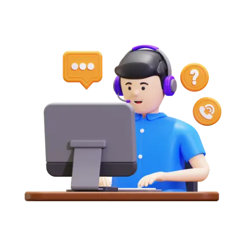 Illustration of a technical support agent providing live MS Excel troubleshooting.