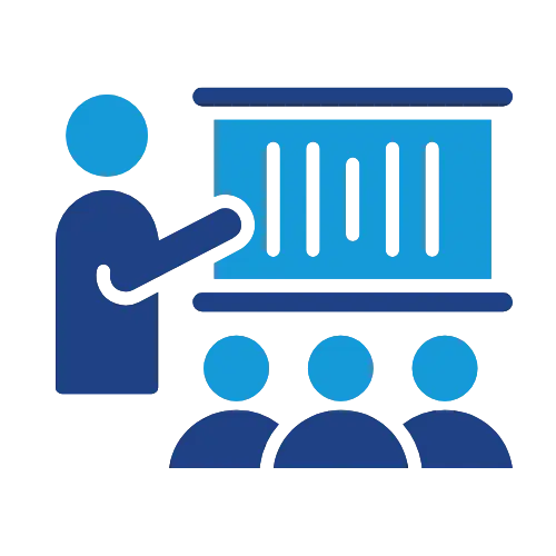 Icon representing instructor-led classroom training for Microsoft Excel.