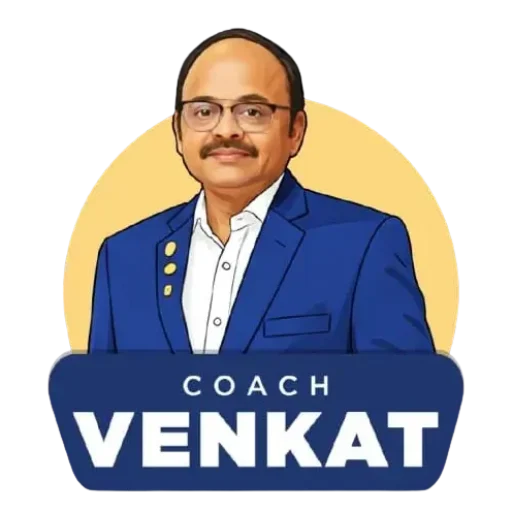 Official Coach Venkat brand mascot used for the Excel Masterclass mobile app icon.