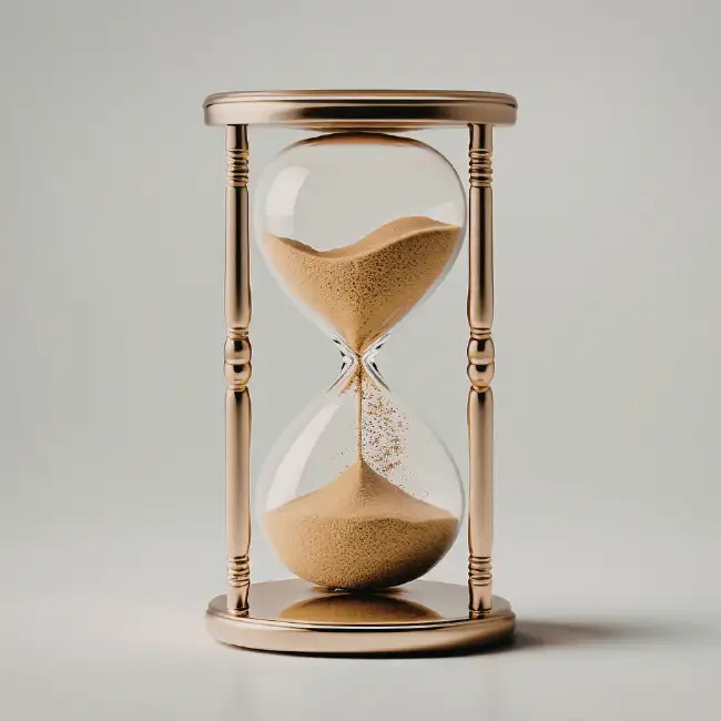 Wooden hourglass illustrating time saved through advanced MS Excel automation